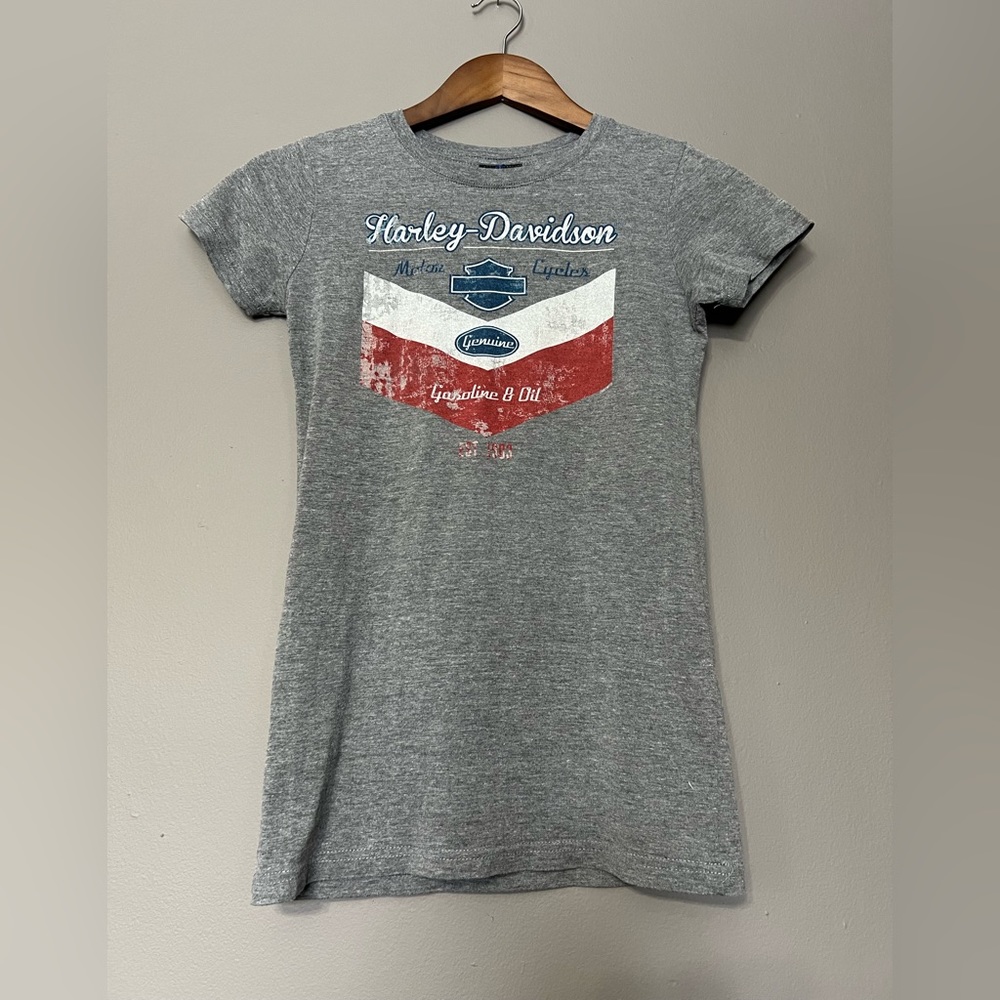 Harley Davidson Heather Grey Crewneck Charlotte N. Carolina Tshirt Womens Size S